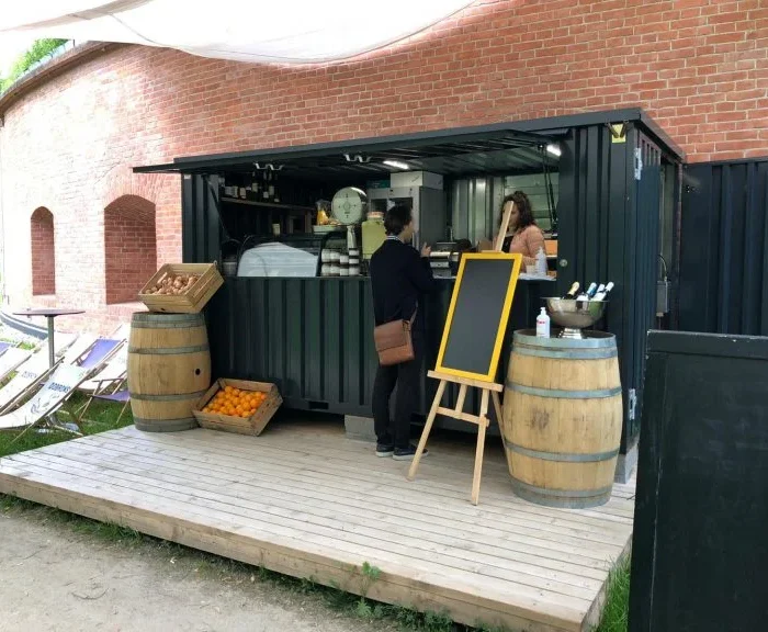 Demontierbarer Barcontainer 4×4m XL Grün